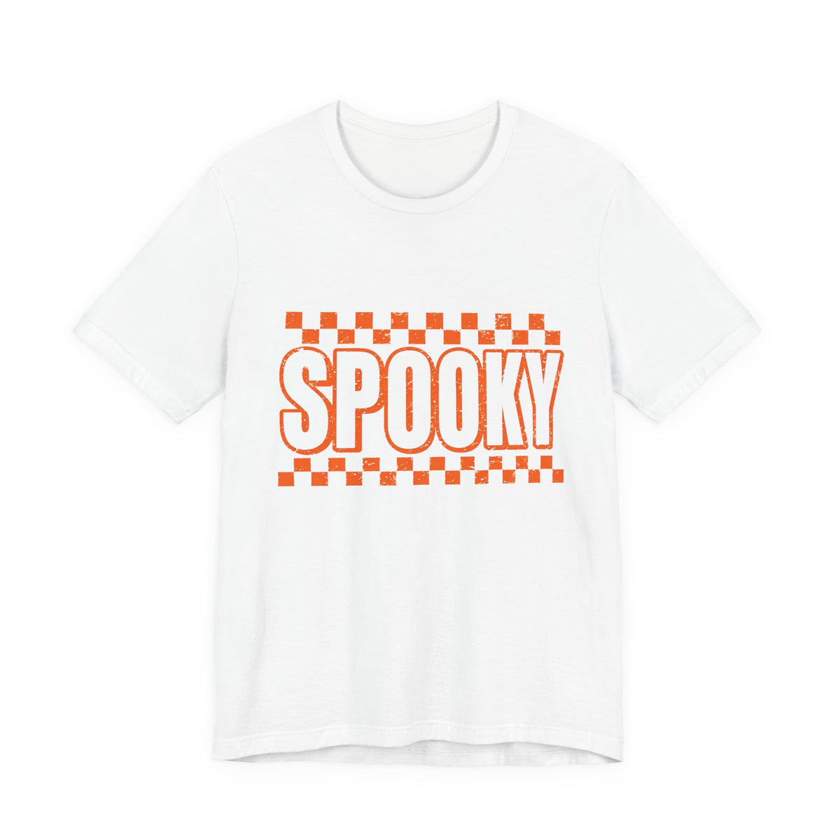 Orange checkered spooky Short Sleeve Tee