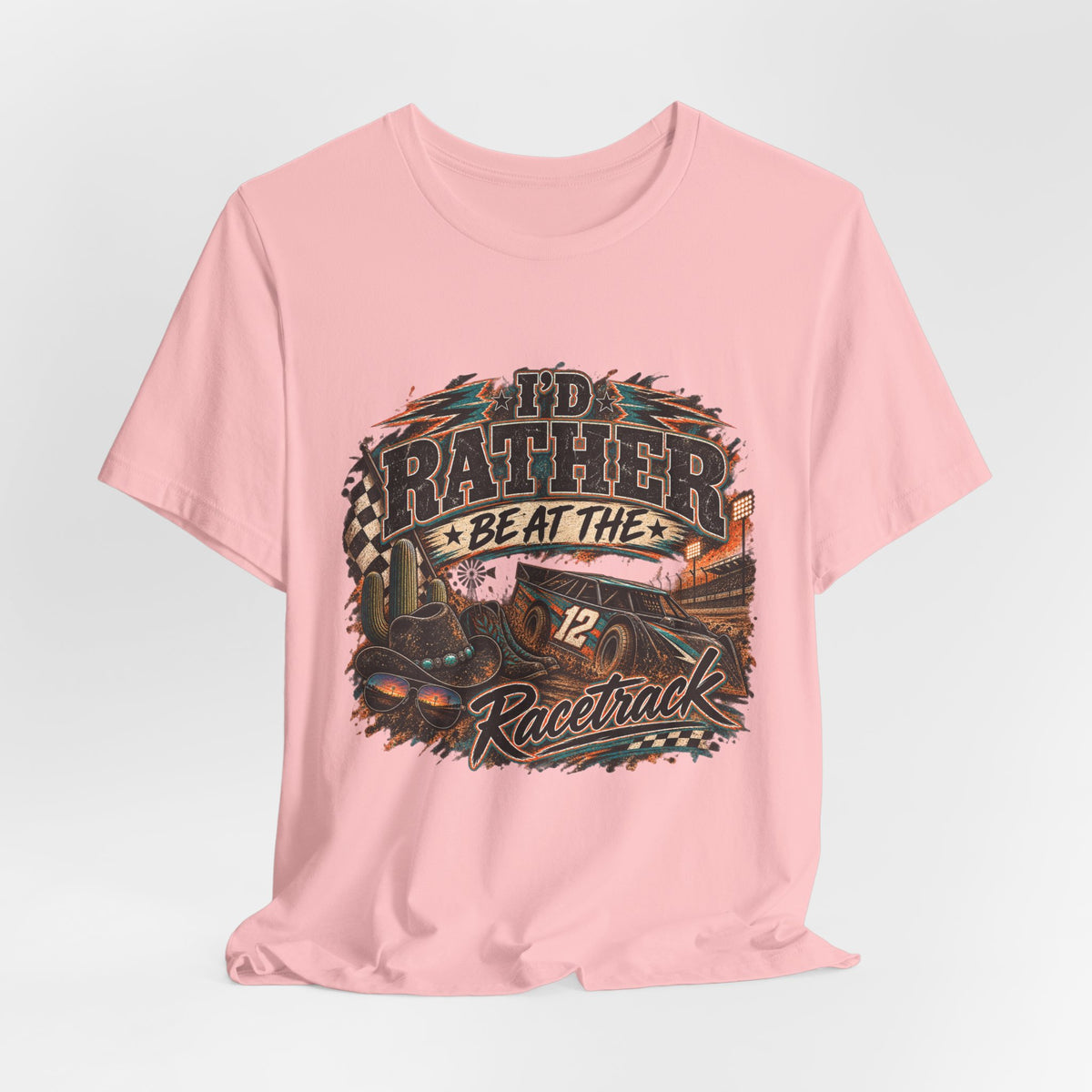 Rather be @ the track  Short Sleeve Tee