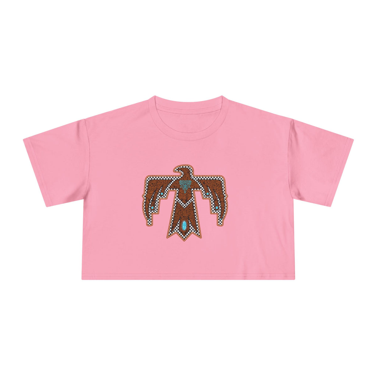 T-Bird Embossed Leather Cropped Tee