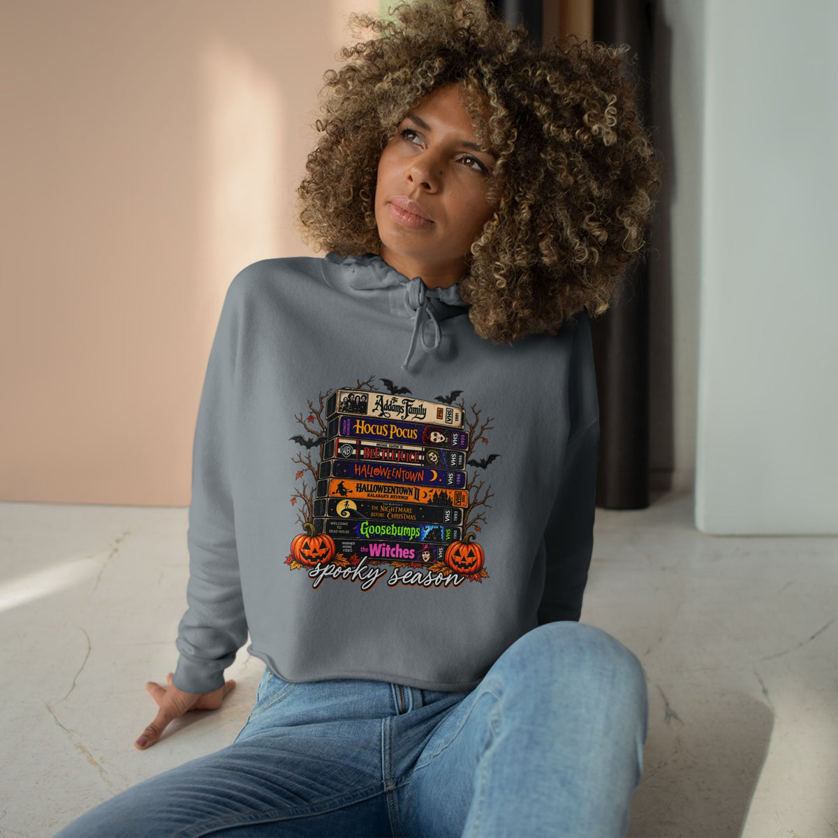 Spooky season Crop Hoodie