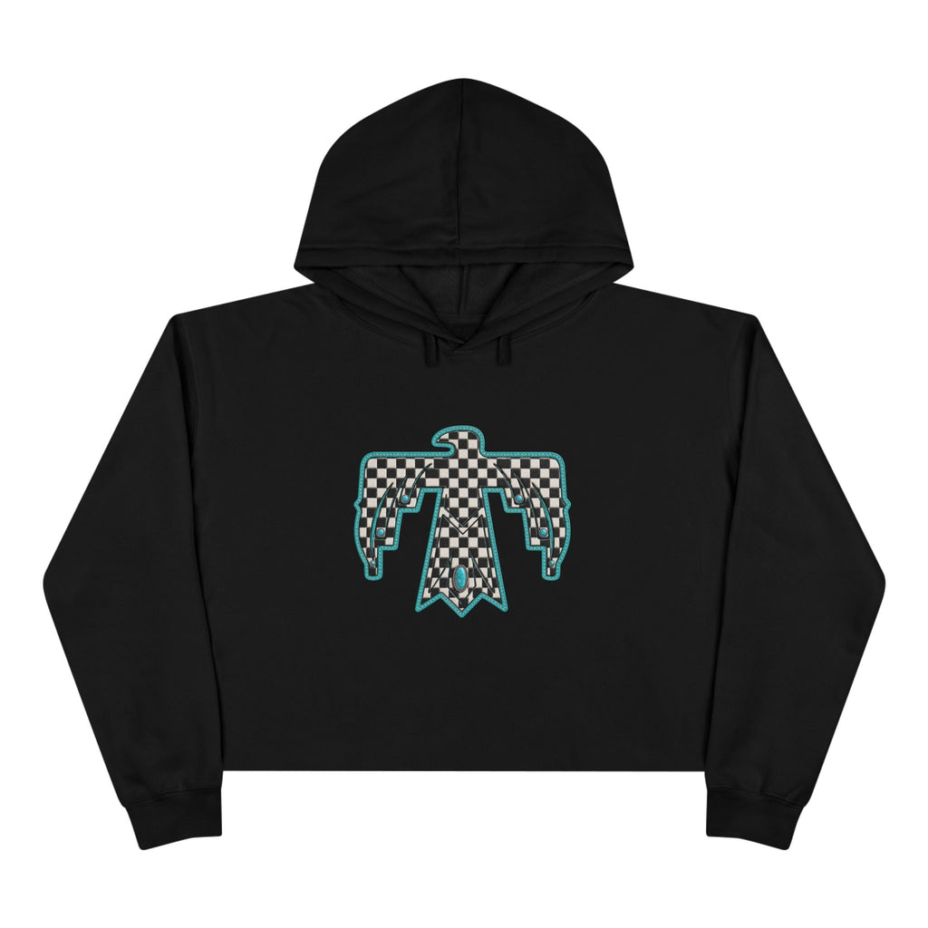 T-Bird checkered cropped hoodie