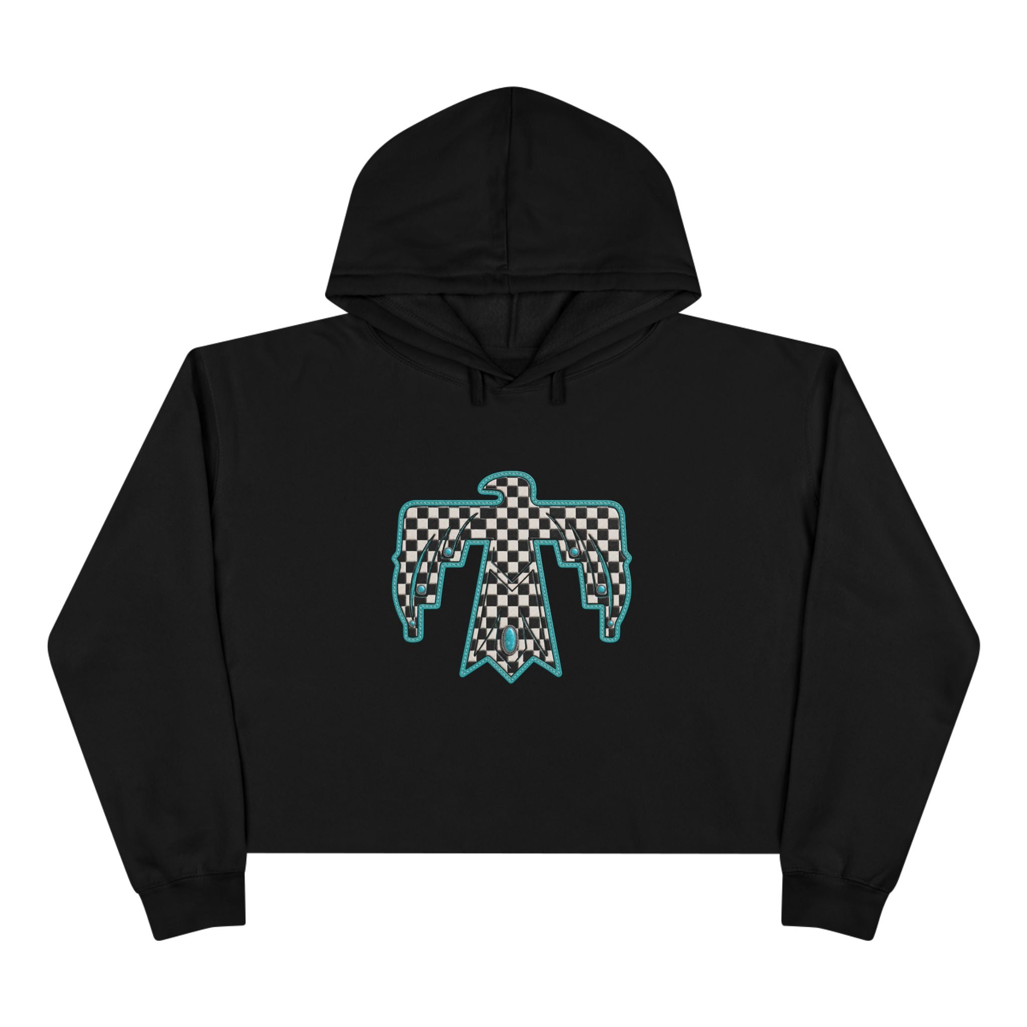 T-Bird checkered cropped hoodie