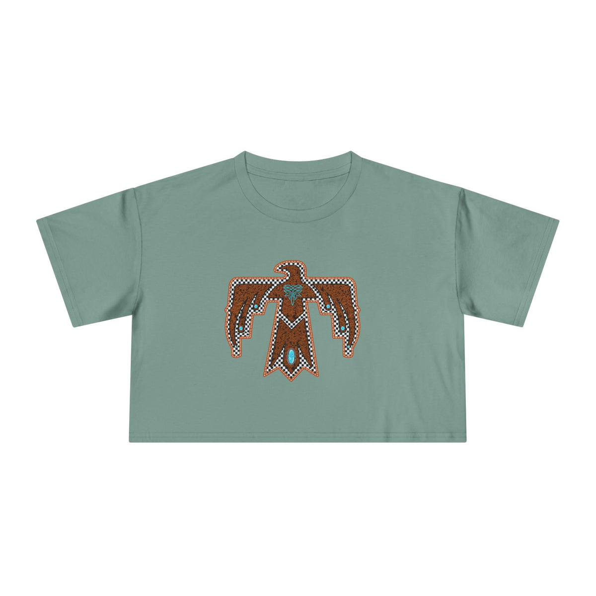 T-Bird Embossed Leather Cropped Tee