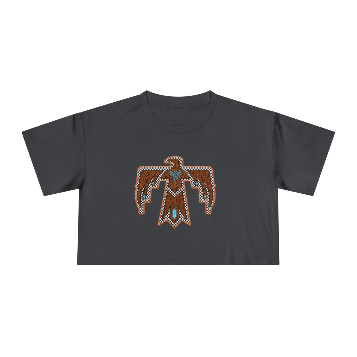 T-Bird Embossed Leather Cropped Tee