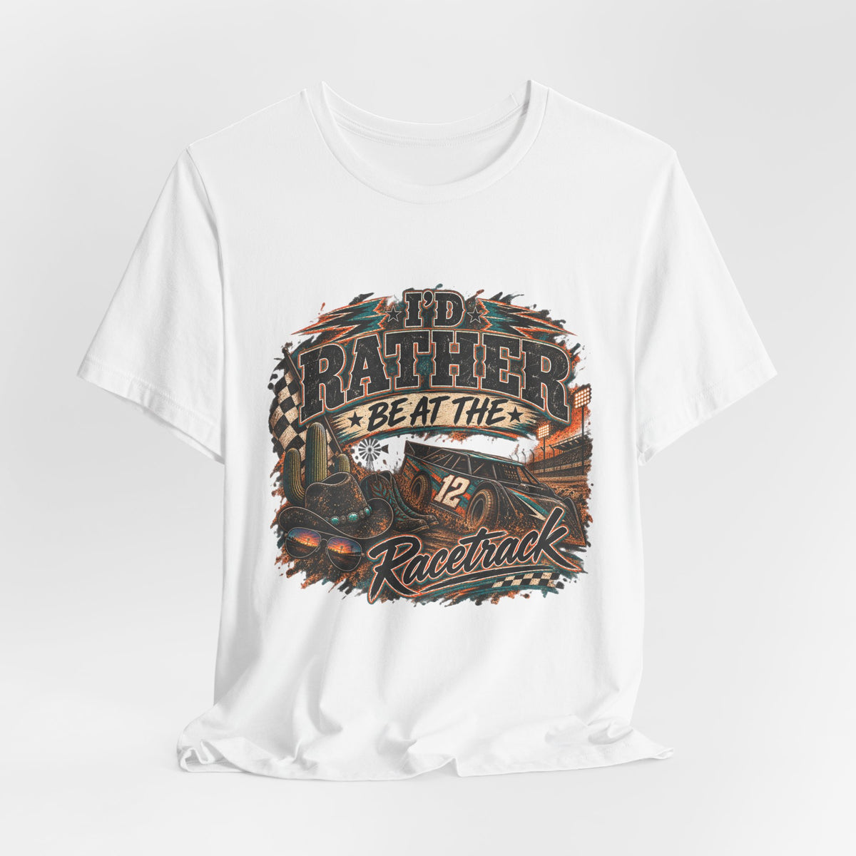Rather be @ the track  Short Sleeve Tee