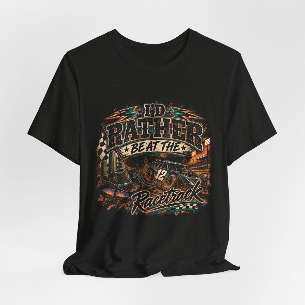 Rather be @ the track  Short Sleeve Tee