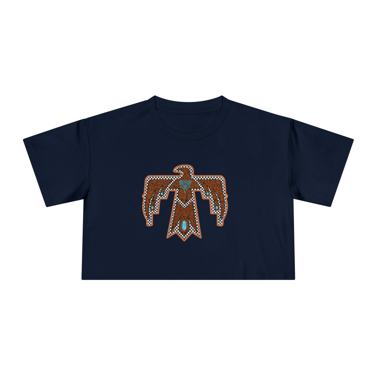 T-Bird Embossed Leather Cropped Tee