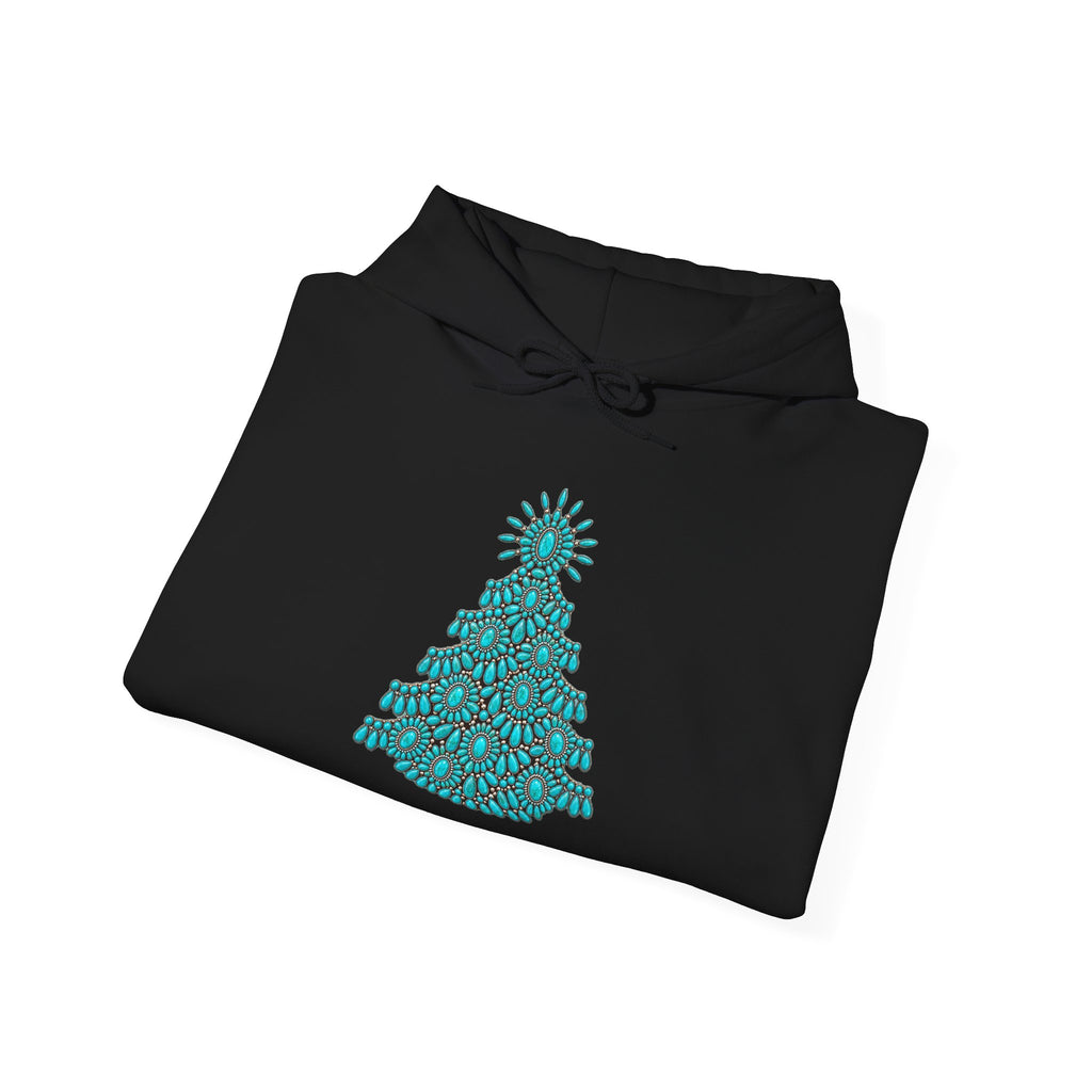 Turquoise Conch Christmas Tree Heavy Blend™ Hooded Sweatshirt