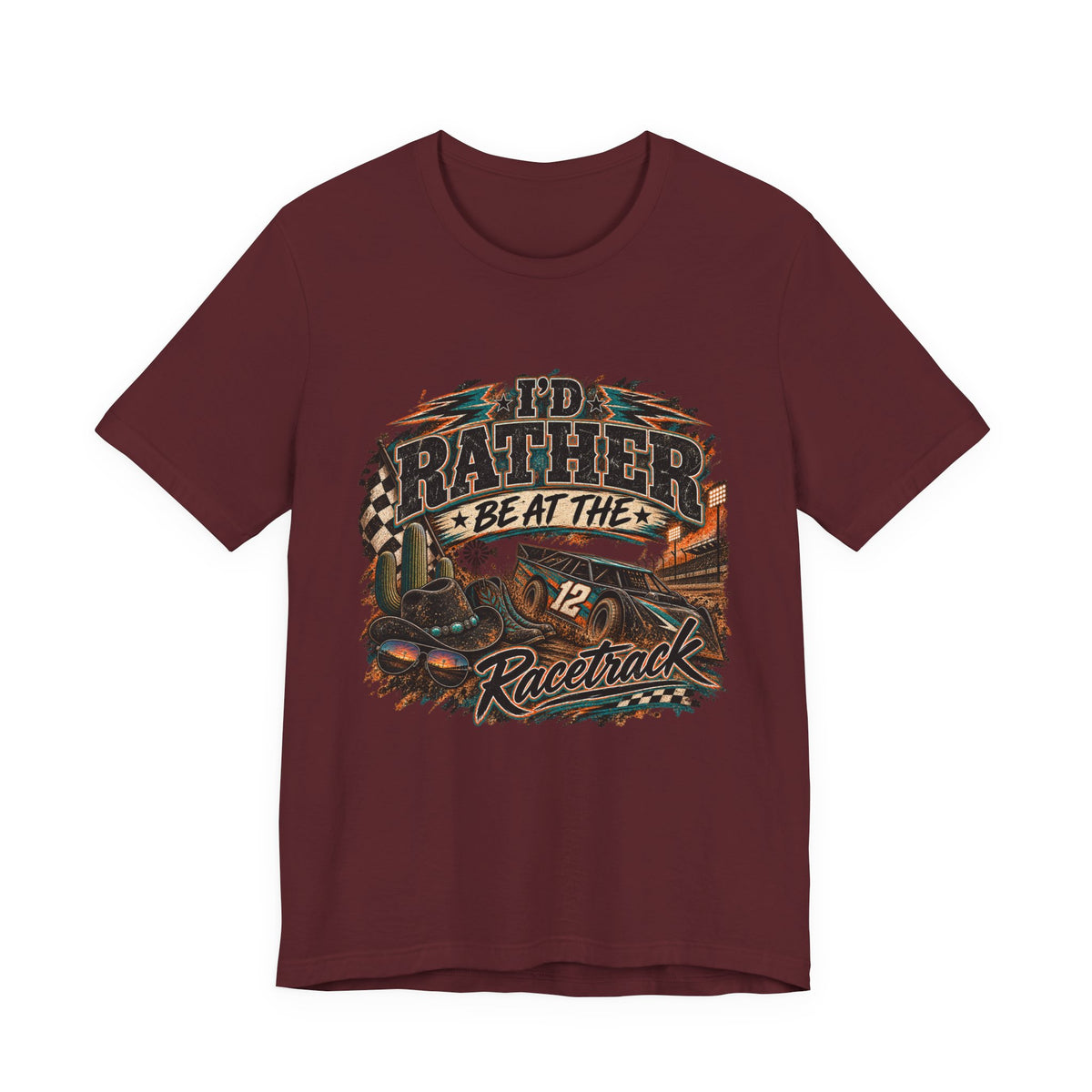 Rather be @ the track  Short Sleeve Tee
