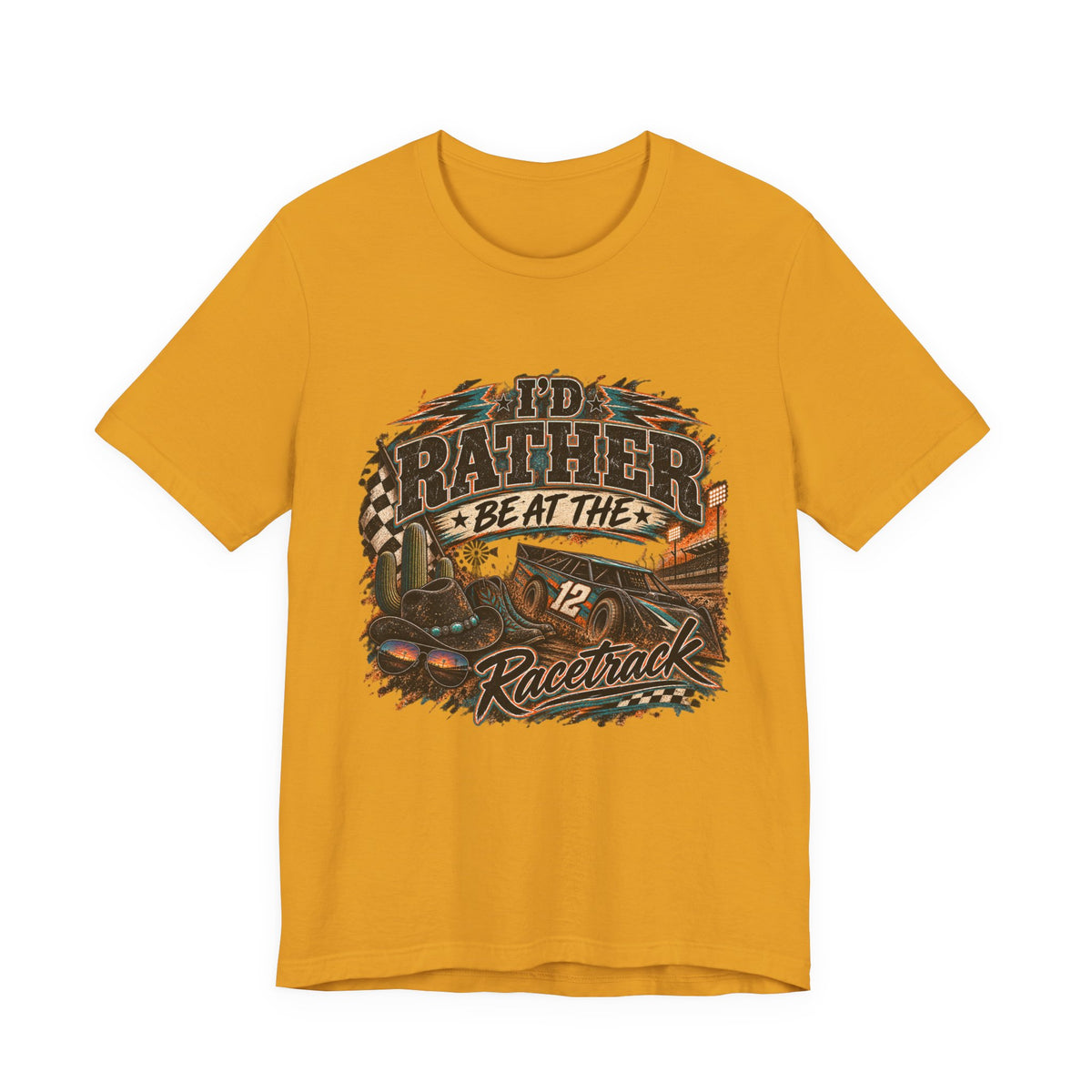 Rather be @ the track  Short Sleeve Tee