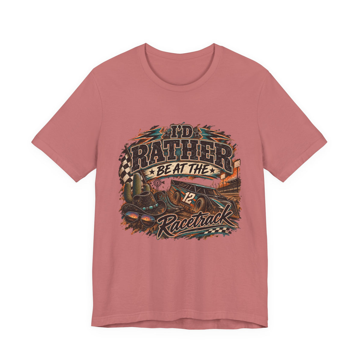 Rather be @ the track  Short Sleeve Tee
