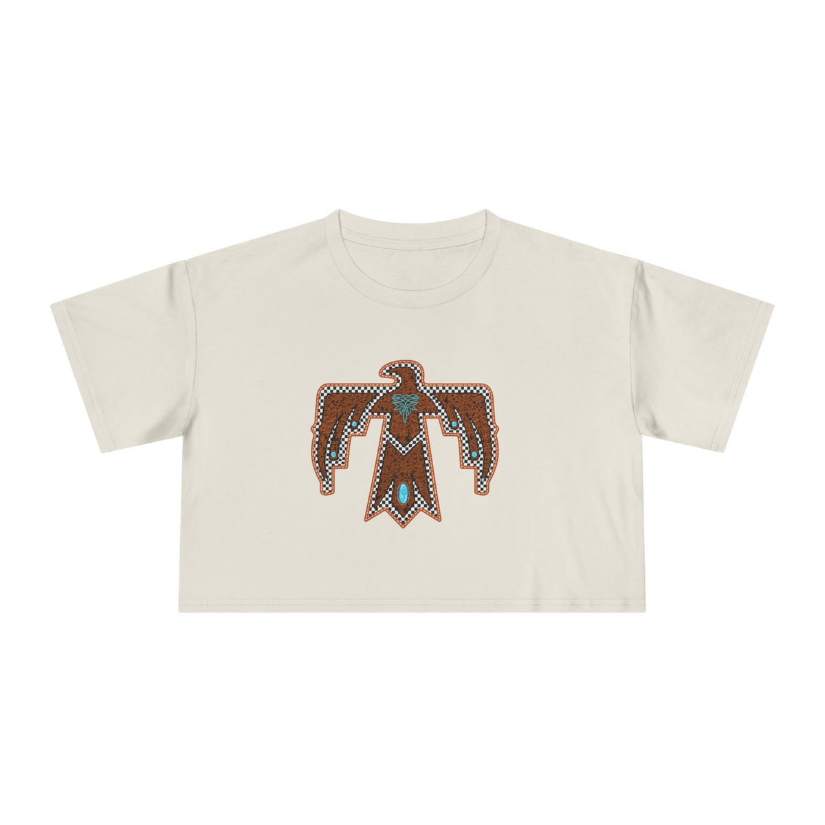 T-Bird Embossed Leather Cropped Tee