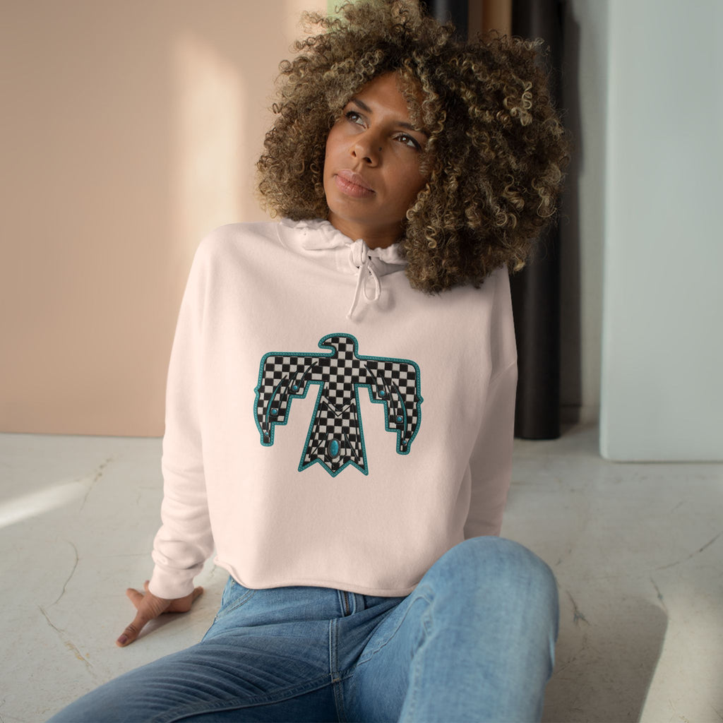 T-Bird checkered cropped hoodie