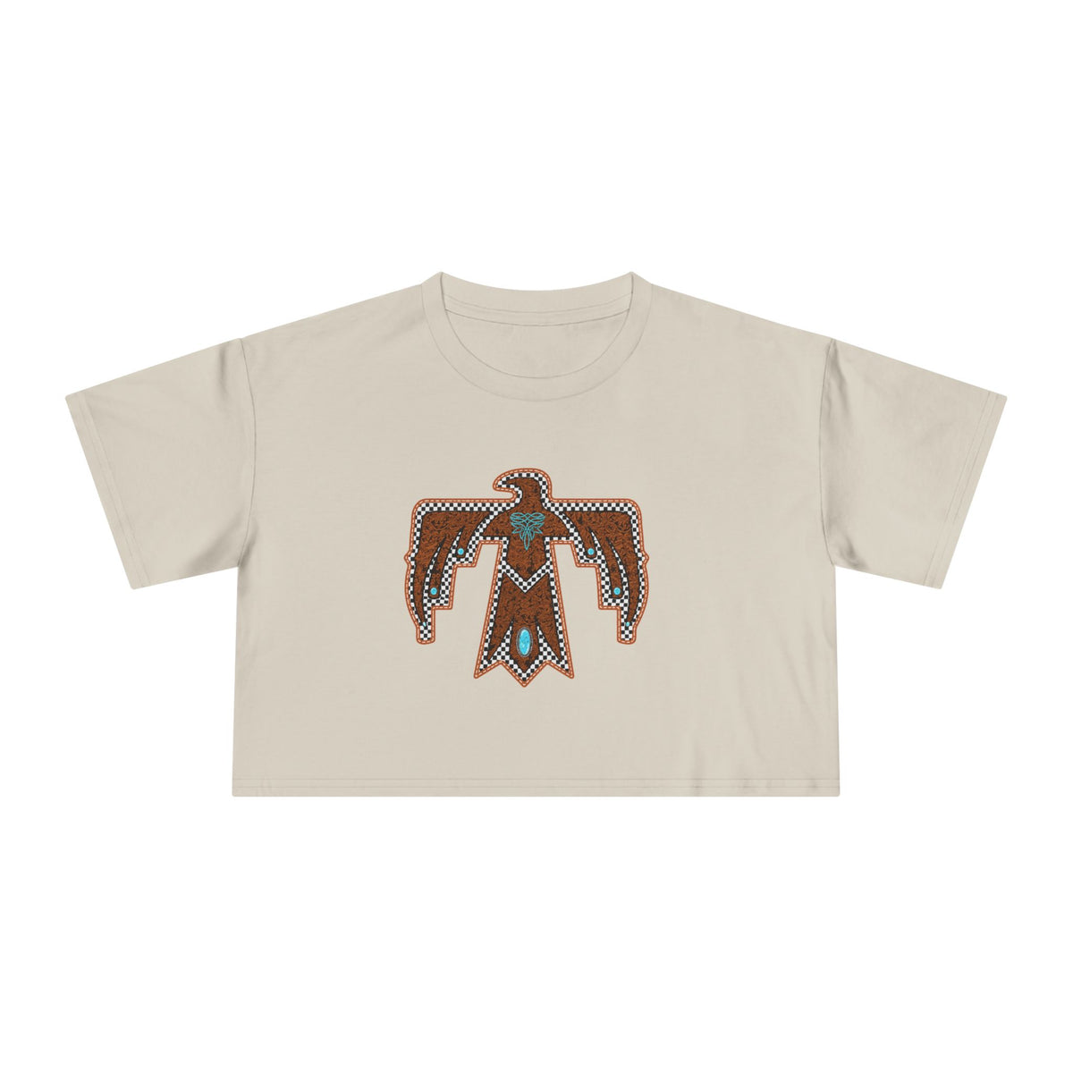 T-Bird Embossed Leather Cropped Tee