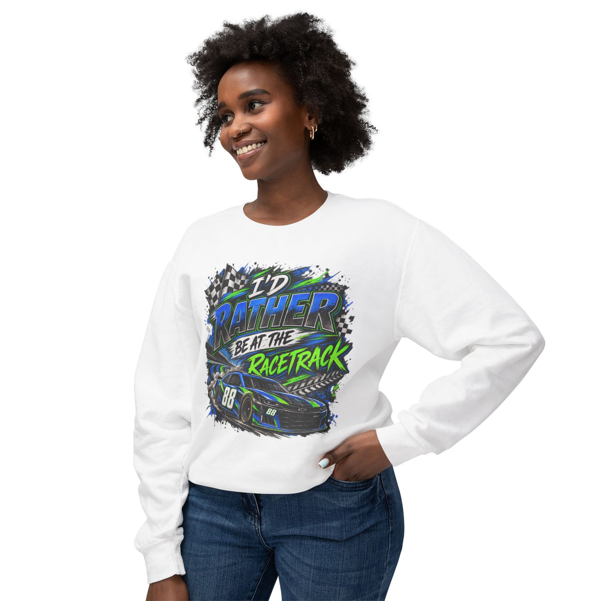 Rather be racing Lightweight Crewneck Sweatshirt