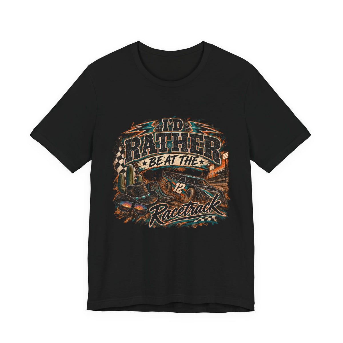 Rather be @ the track  Short Sleeve Tee