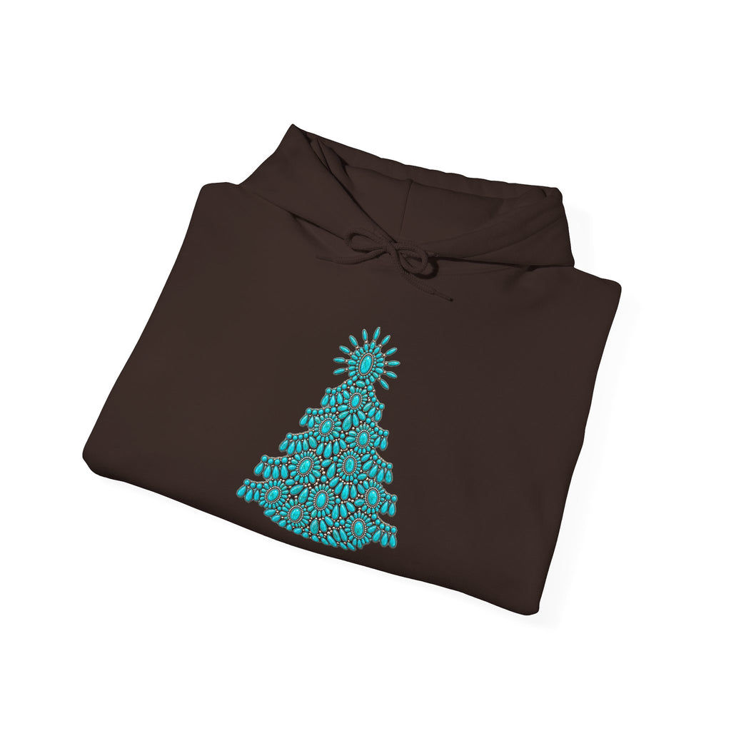 Turquoise Conch Christmas Tree Heavy Blend™ Hooded Sweatshirt