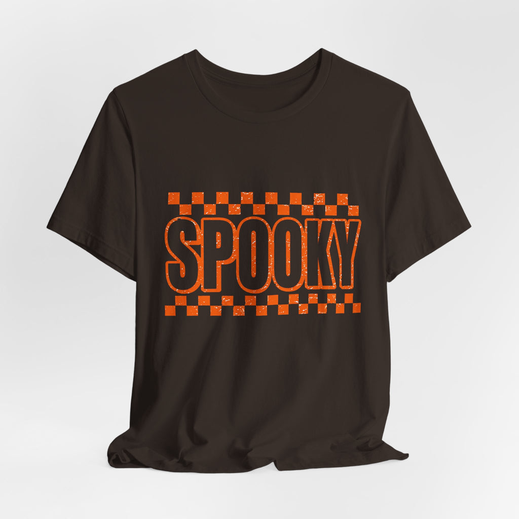 Orange checkered spooky Short Sleeve Tee