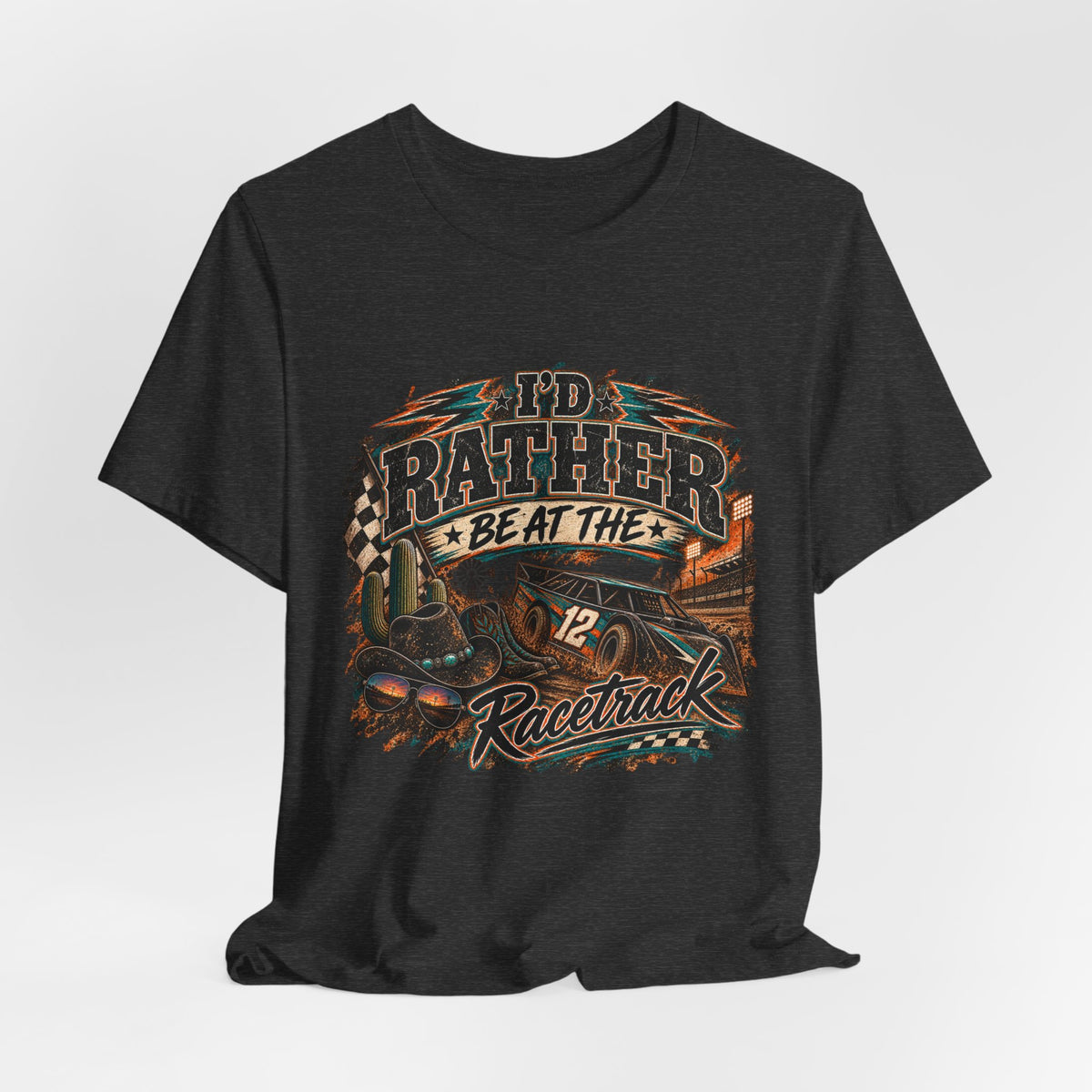 Rather be @ the track  Short Sleeve Tee