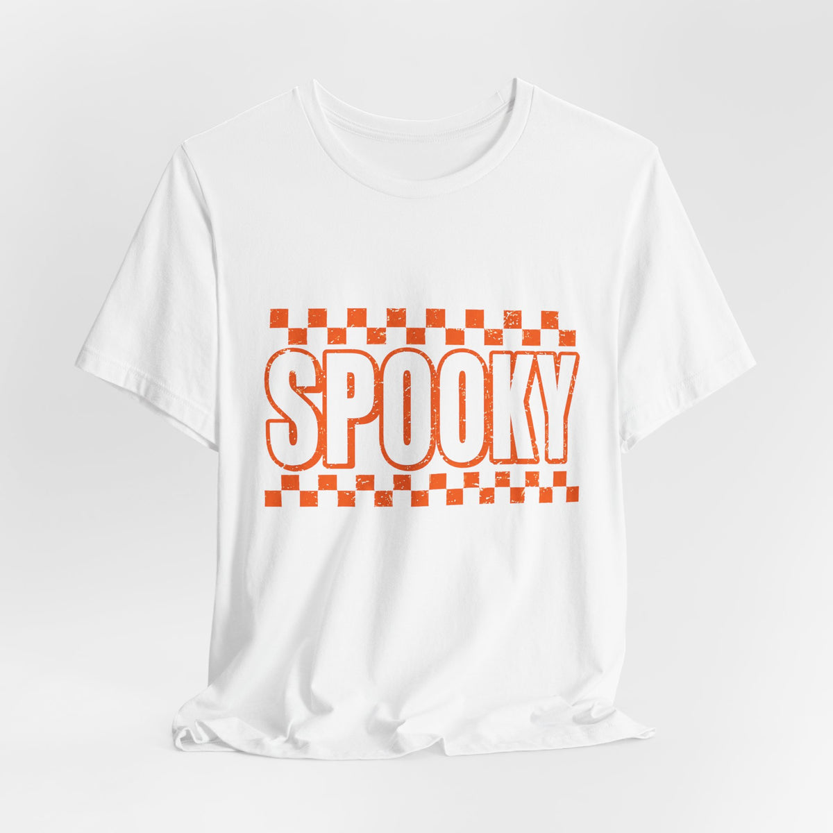 Orange checkered spooky Short Sleeve Tee