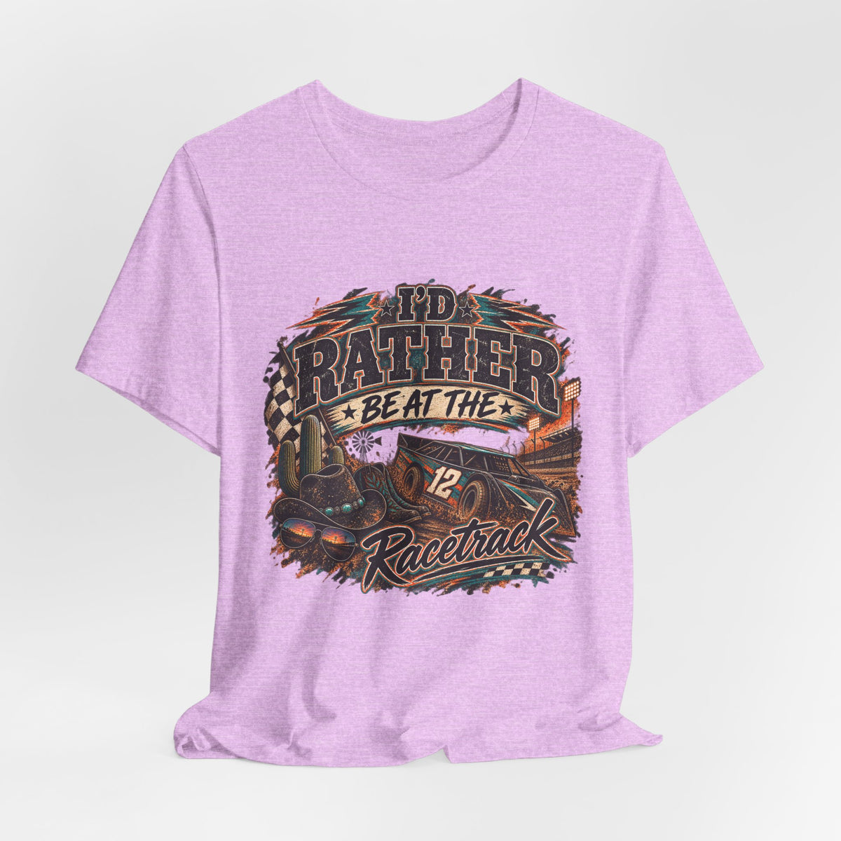 Rather be @ the track  Short Sleeve Tee