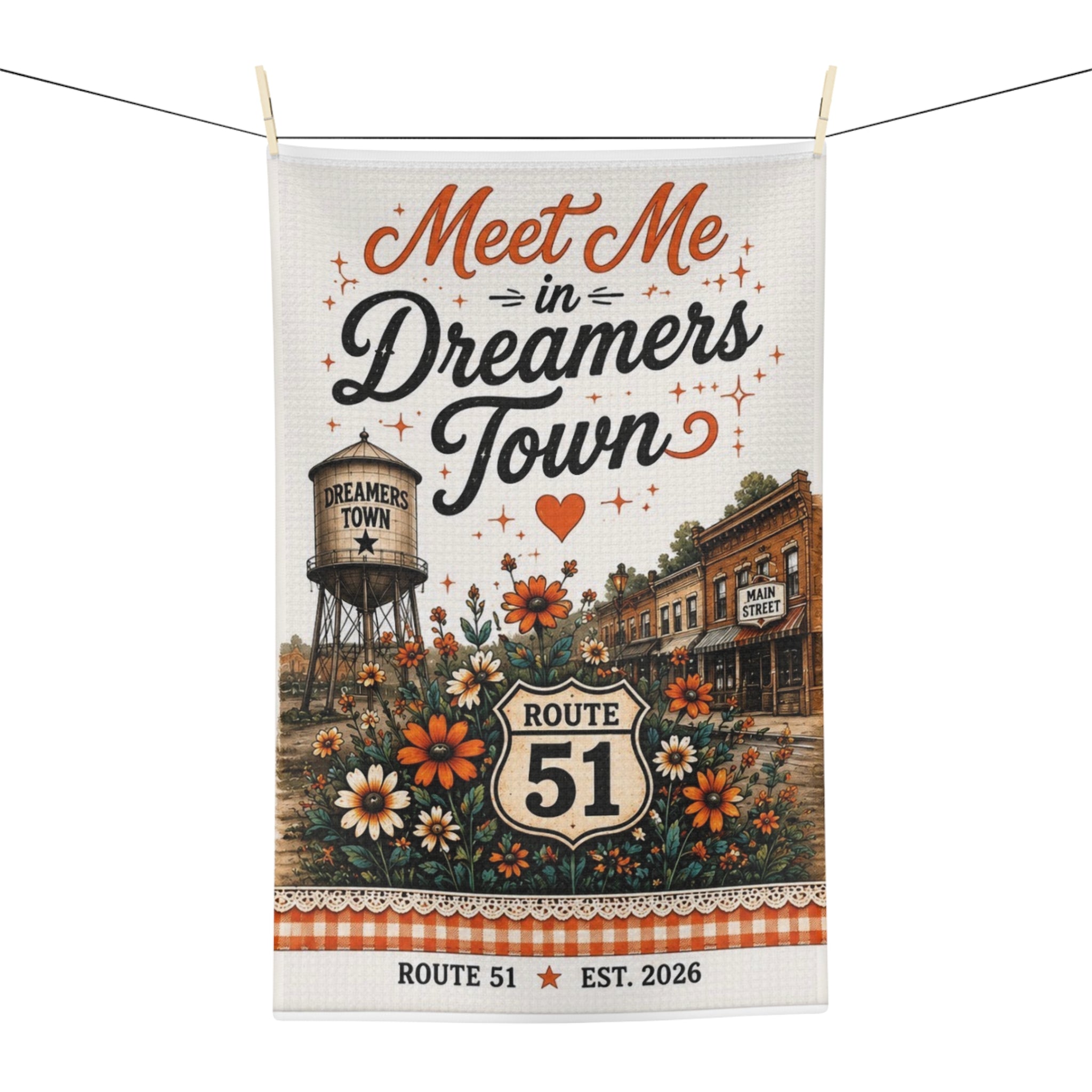 Dreamers Town Tea Towel